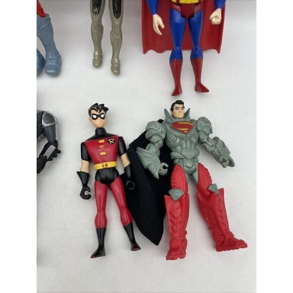 Lot of 8 Action Figures Power Rangers Iron Man Superman Batman Robin & more